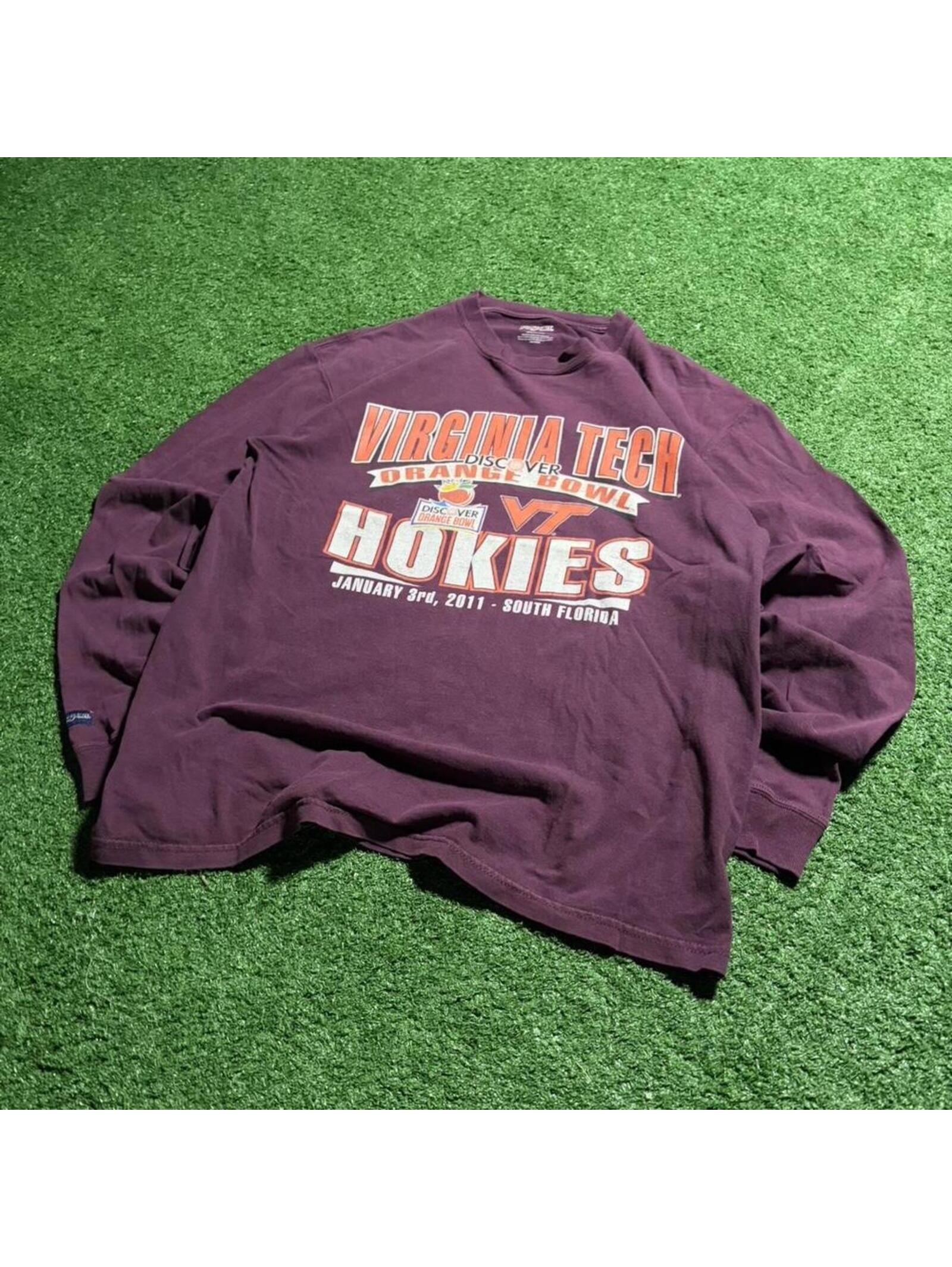 Virginia Tech Hokies 2011 Orange Bowl Long Sleeve Shirt Large Vt Ncaa